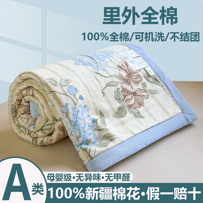 91家纺网 家纺一手货源 找家纺 小石头家纺 2025新款里外全棉A类纯棉棉花小碎花夏被包质检=买家秀 四季花园