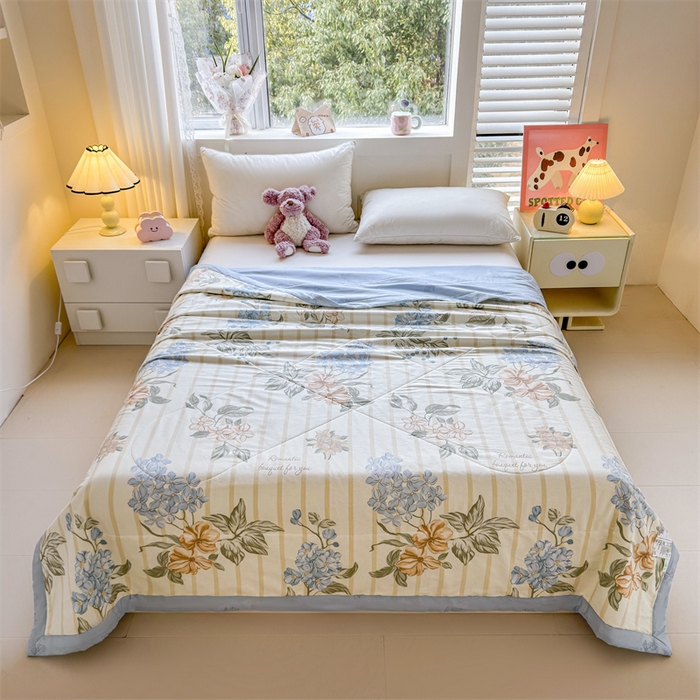 91家纺网 家纺一手货源 找家纺 小石头家纺 2025新款里外全棉A类纯棉棉花小碎花夏被包质检=买家秀 四季花园