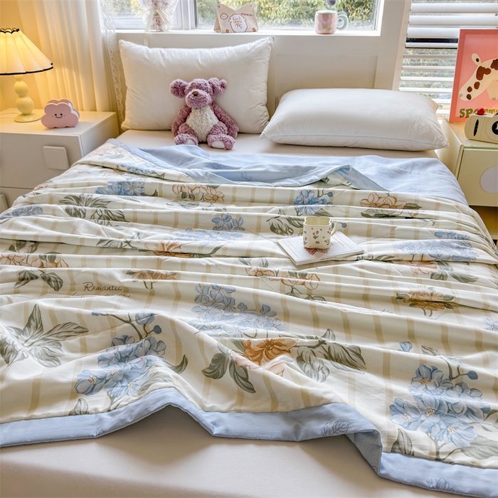 91家纺网 家纺一手货源 找家纺 小石头家纺 2025新款里外全棉A类纯棉棉花小碎花夏被包质检=买家秀 四季花园