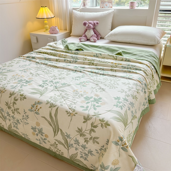 91家纺网 家纺一手货源 找家纺 小石头家纺 2025新款里外全棉A类纯棉棉花小碎花夏被包质检=买家秀 香草花梦