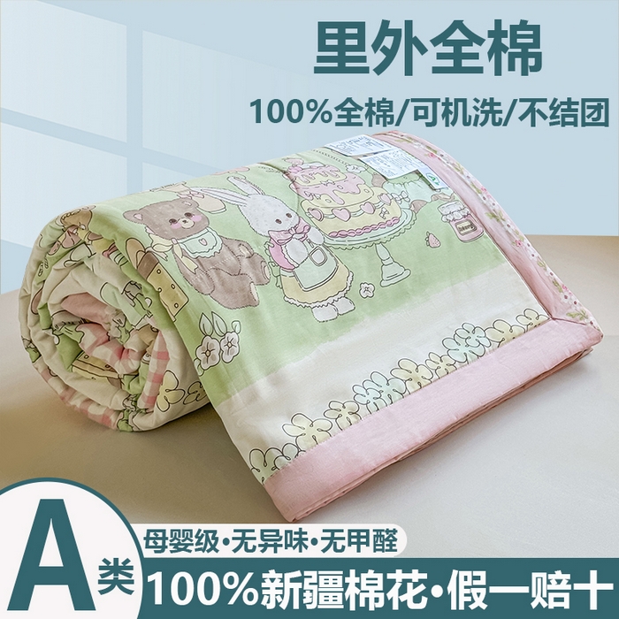 91家纺网 家纺一手货源 找家纺 小石头家纺 2025新款里外全棉A类纯棉棉花小碎花夏被包质检=买家秀 欢乐派对