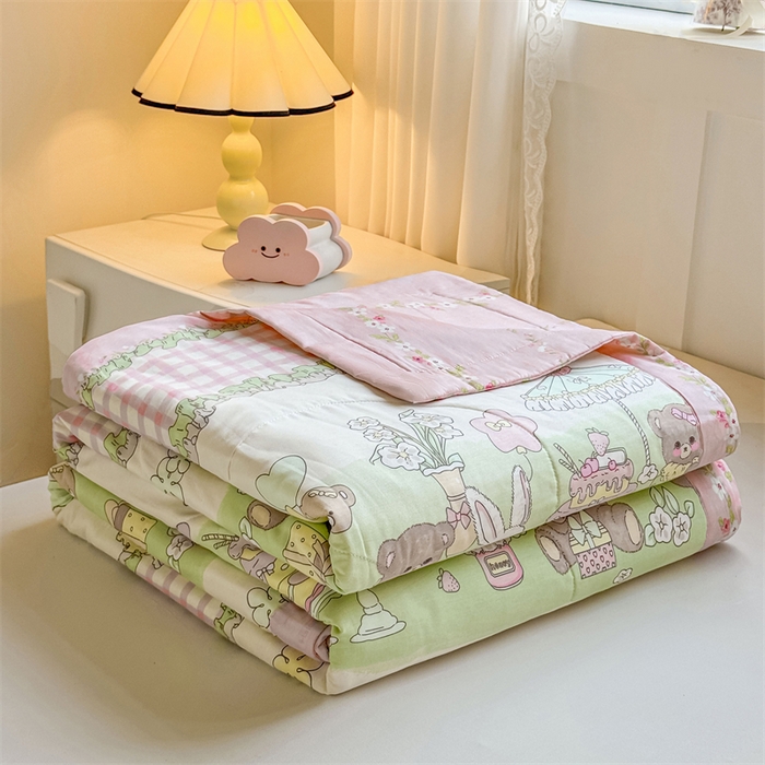 91家纺网 家纺一手货源 找家纺 小石头家纺 2025新款里外全棉A类纯棉棉花小碎花夏被包质检=买家秀 欢乐派对