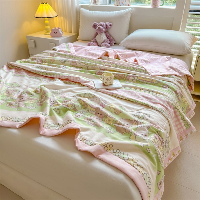 91家纺网 家纺一手货源 找家纺 小石头家纺 2025新款里外全棉A类纯棉棉花小碎花夏被包质检=买家秀 欢乐派对