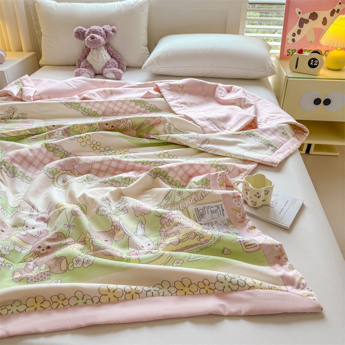 91家纺网 家纺一手货源 找家纺 小石头家纺 2025新款里外全棉A类纯棉棉花小碎花夏被包质检=买家秀 欢乐派对