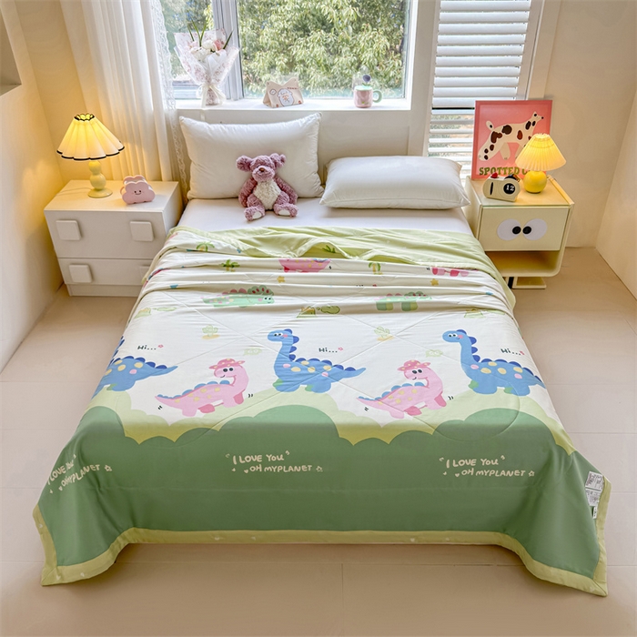 91家纺网 家纺一手货源 找家纺 小石头家纺 2025新款里外全棉A类纯棉棉花小碎花夏被包质检=买家秀 恐龙乐园