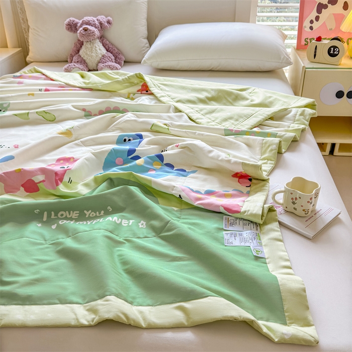 91家纺网 家纺一手货源 找家纺 小石头家纺 2025新款里外全棉A类纯棉棉花小碎花夏被包质检=买家秀 恐龙乐园