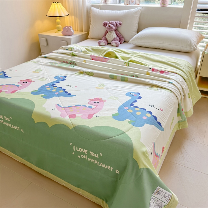 91家纺网 家纺一手货源 找家纺 小石头家纺 2025新款里外全棉A类纯棉棉花小碎花夏被包质检=买家秀 恐龙乐园