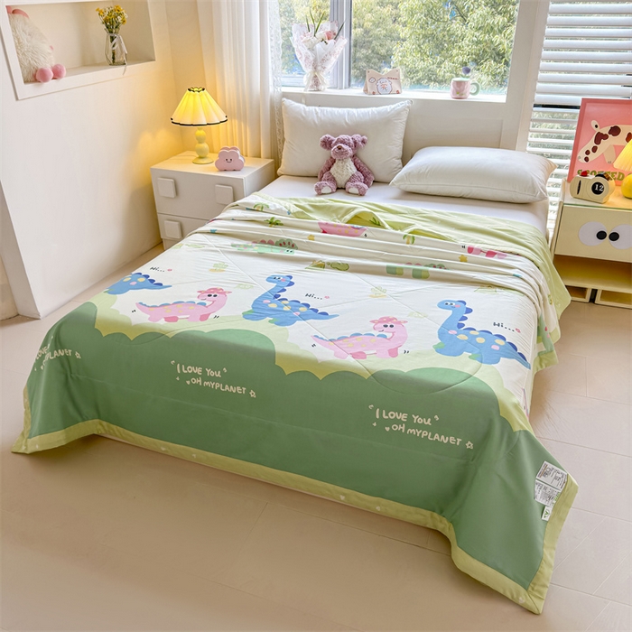 91家纺网 家纺一手货源 找家纺 小石头家纺 2025新款里外全棉A类纯棉棉花小碎花夏被包质检=买家秀 恐龙乐园