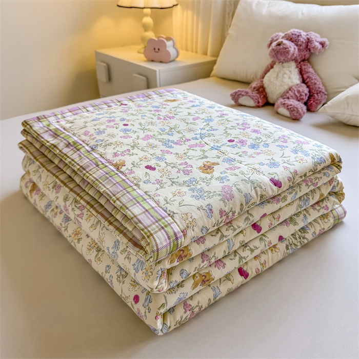 91家纺网 家纺一手货源 找家纺 小石头家纺 2025新款里外全棉A类纯棉棉花小碎花夏被包质检=买家秀 洛洛碎花