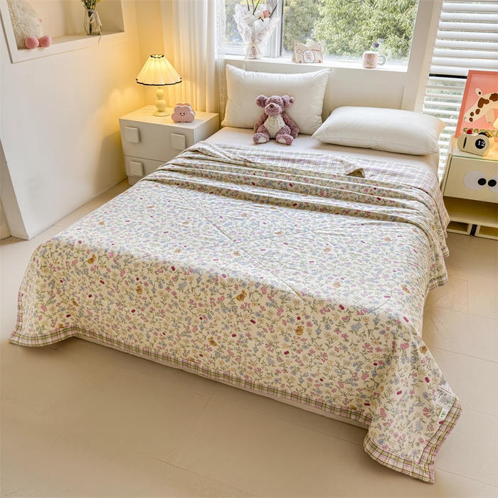 91家纺网 家纺一手货源 找家纺 小石头家纺 2025新款里外全棉A类纯棉棉花小碎花夏被包质检=买家秀 洛洛碎花