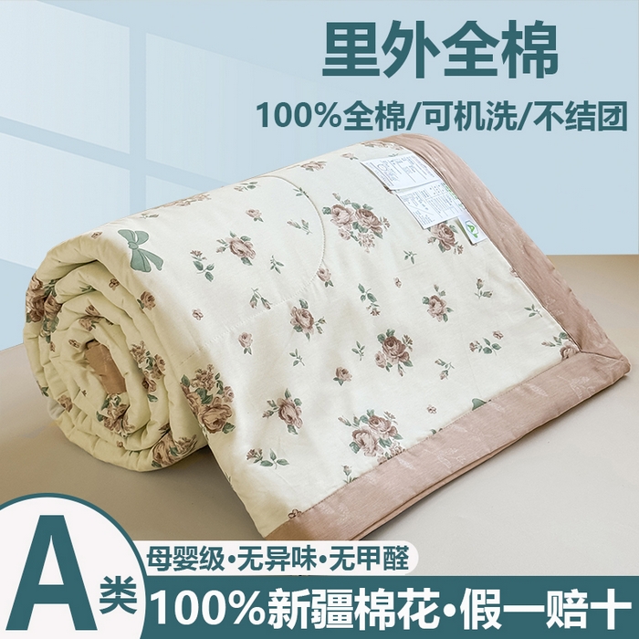 91家纺网 家纺一手货源 找家纺 小石头家纺 2025新款里外全棉A类纯棉棉花小碎花夏被包质检=买家秀 曼塔玫瑰