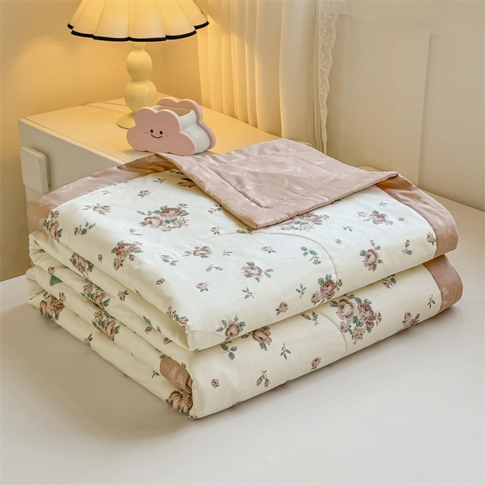 91家纺网 家纺一手货源 找家纺 小石头家纺 2025新款里外全棉A类纯棉棉花小碎花夏被包质检=买家秀 曼塔玫瑰