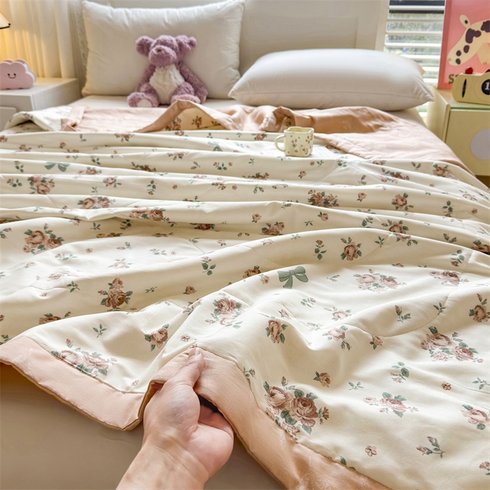 91家纺网 家纺一手货源 找家纺 小石头家纺 2025新款里外全棉A类纯棉棉花小碎花夏被包质检=买家秀 曼塔玫瑰