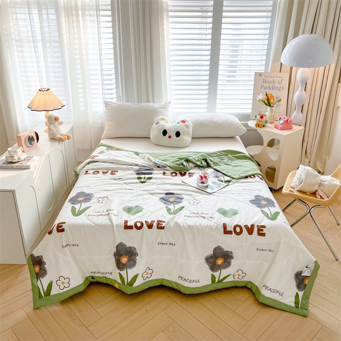 91家纺网 家纺一手货源 找家纺 （总）小石头家纺 2025新款A类小清新纯棉印花夏被