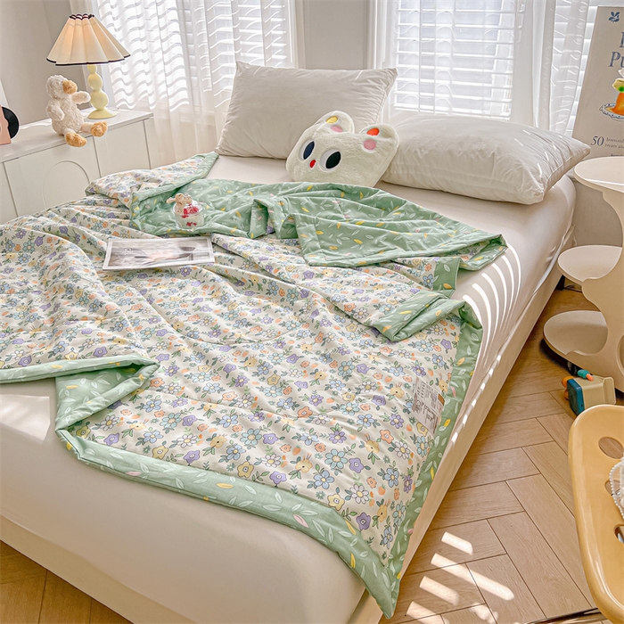 91家纺网 家纺一手货源 找家纺 小石头家纺 2025新款A类小清新纯棉印花夏被 碎花细雨