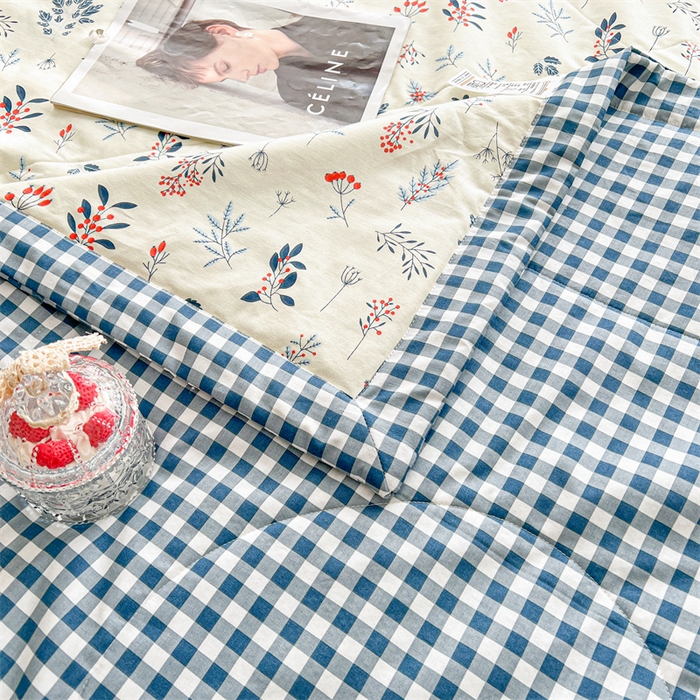 91家纺网 家纺一手货源 找家纺 小石头家纺 2025新款A类小清新纯棉印花夏被 半亩花田