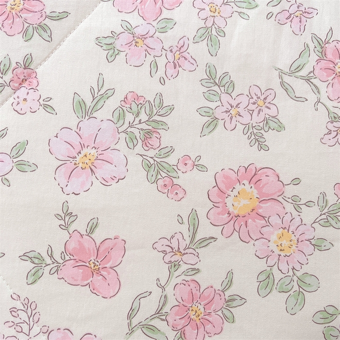 91家纺网 家纺一手货源 找家纺 小石头家纺 2025新款A类小清新纯棉印花夏被 粉黛佳人