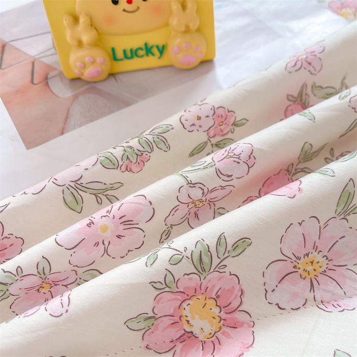 91家纺网 家纺一手货源 找家纺 小石头家纺 2025新款A类小清新纯棉印花夏被 粉黛佳人