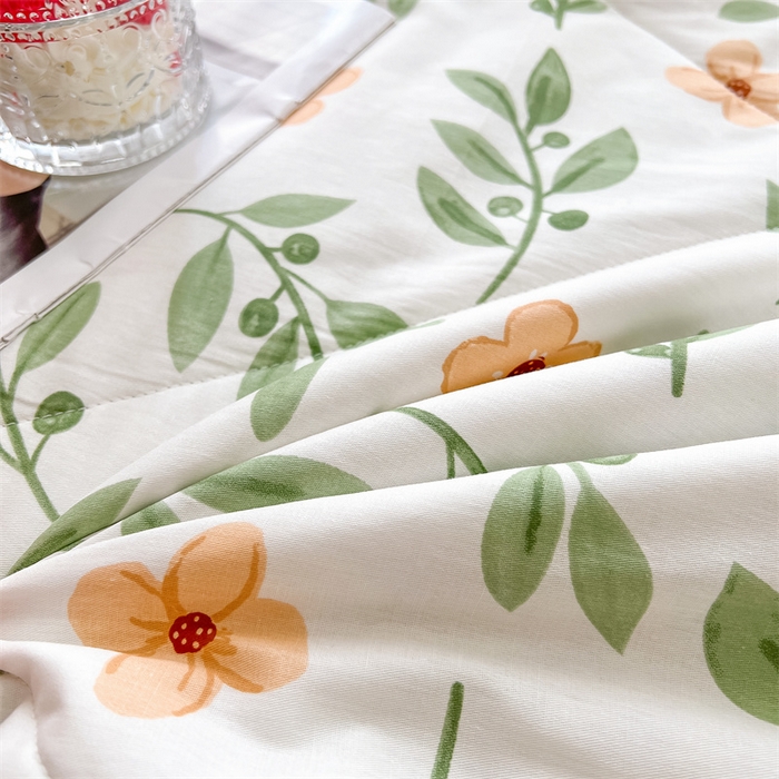 91家纺网 家纺一手货源 找家纺 小石头家纺 2025新款A类小清新纯棉印花夏被 青柠薄荷