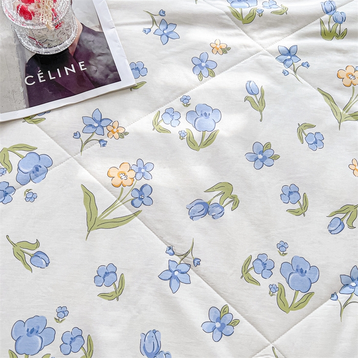 91家纺网 家纺一手货源 找家纺 小石头家纺 2025新款A类小清新纯棉印花夏被 简雅芬芳-米