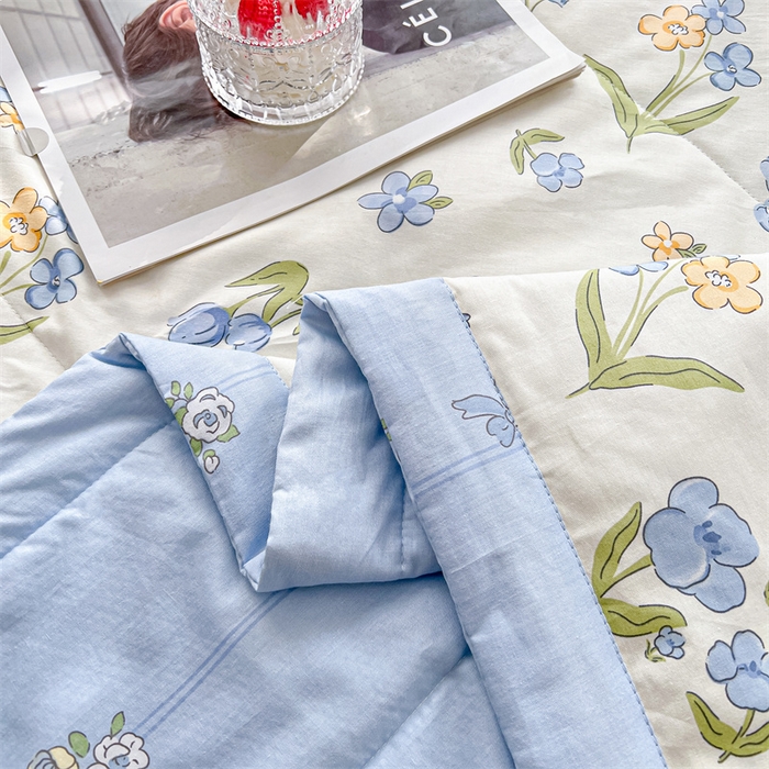 91家纺网 家纺一手货源 找家纺 小石头家纺 2025新款A类小清新纯棉印花夏被 简雅芬芳-米