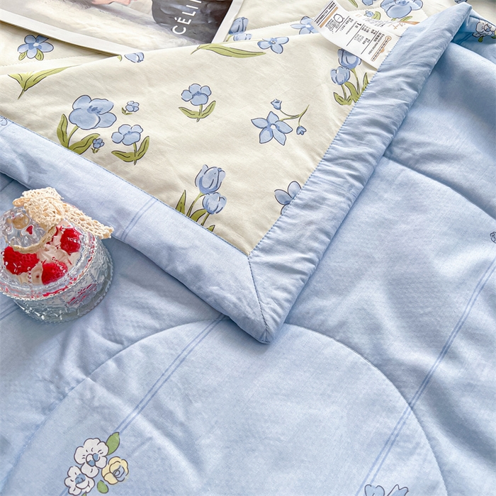 91家纺网 家纺一手货源 找家纺 小石头家纺 2025新款A类小清新纯棉印花夏被 简雅芬芳-米