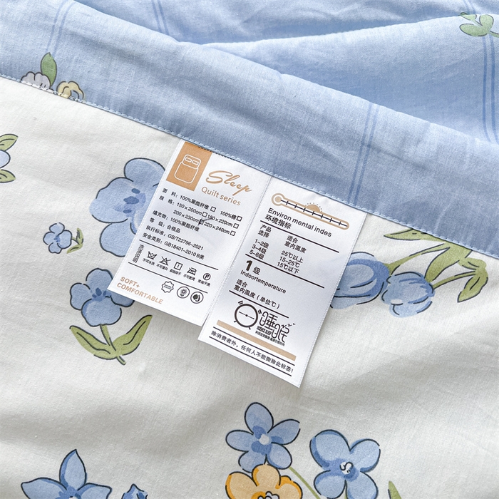 91家纺网 家纺一手货源 找家纺 小石头家纺 2025新款A类小清新纯棉印花夏被 简雅芬芳-米