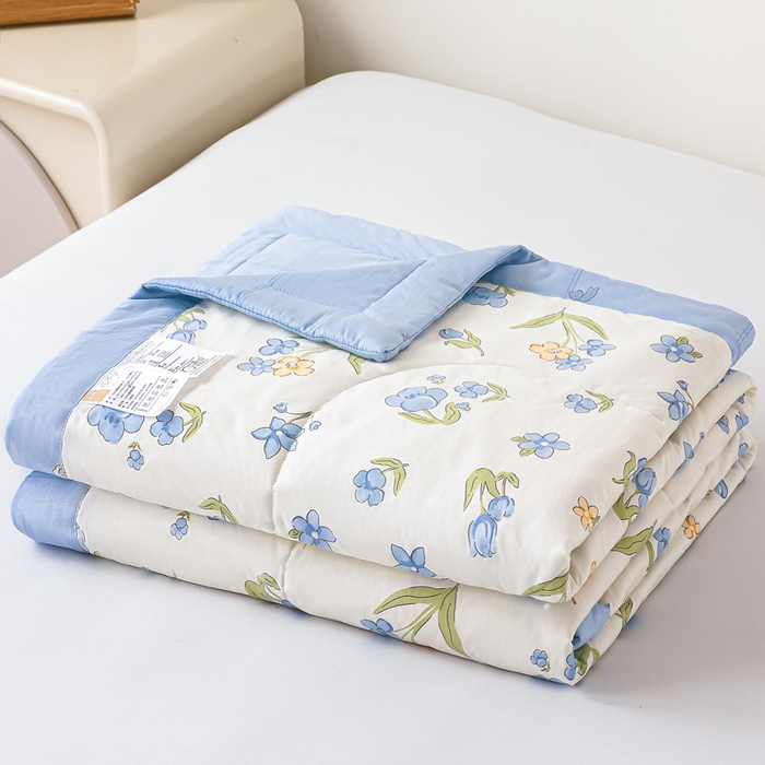 91家纺网 家纺一手货源 找家纺 小石头家纺 2025新款A类小清新纯棉印花夏被 简雅芬芳-米