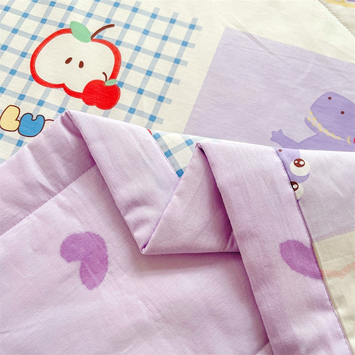 91家纺网 家纺一手货源 找家纺 小石头家纺 2025新款A类小清新纯棉印花夏被 快乐时光