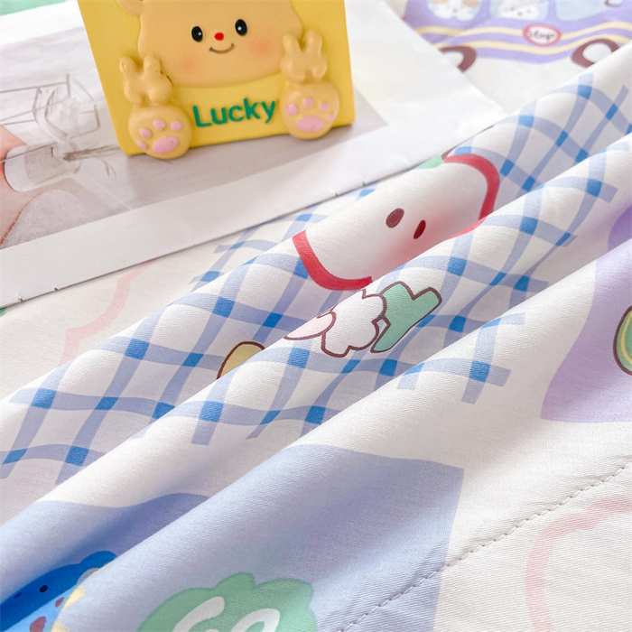 91家纺网 家纺一手货源 找家纺 小石头家纺 2025新款A类小清新纯棉印花夏被 快乐时光