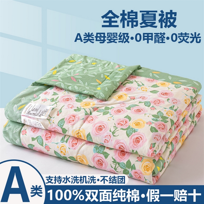 小石头家纺 2025新款A类小清新纯棉印花夏被 阳光花语
