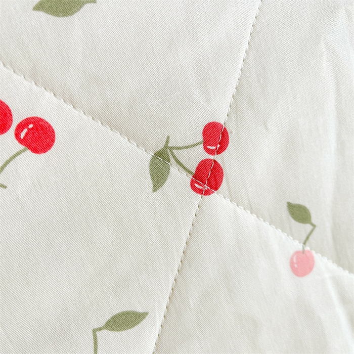 91家纺网 家纺一手货源 找家纺 小石头家纺 2025新款A类小清新纯棉印花夏被 樱桃女孩