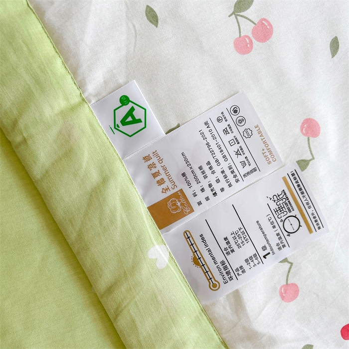 91家纺网 家纺一手货源 找家纺 小石头家纺 2025新款A类小清新纯棉印花夏被 樱桃女孩