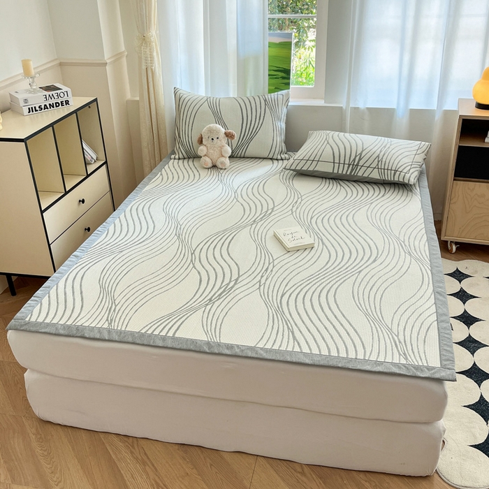 91家纺网 家纺一手货源 找家纺 （总）雅居纺家纺 2025新款A类加厚三明治底简约提花凉感席系列-床席款