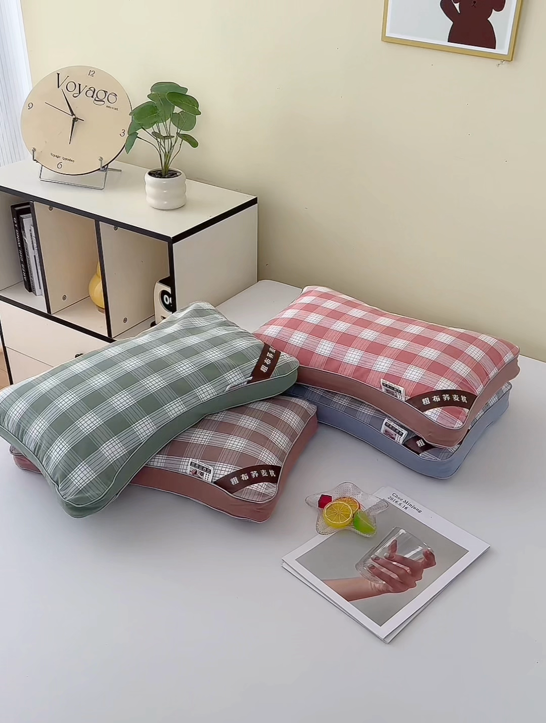 91家纺网 家纺一手货源 找家纺 （总）幸运草2025新款纯棉老粗布荞麦枕