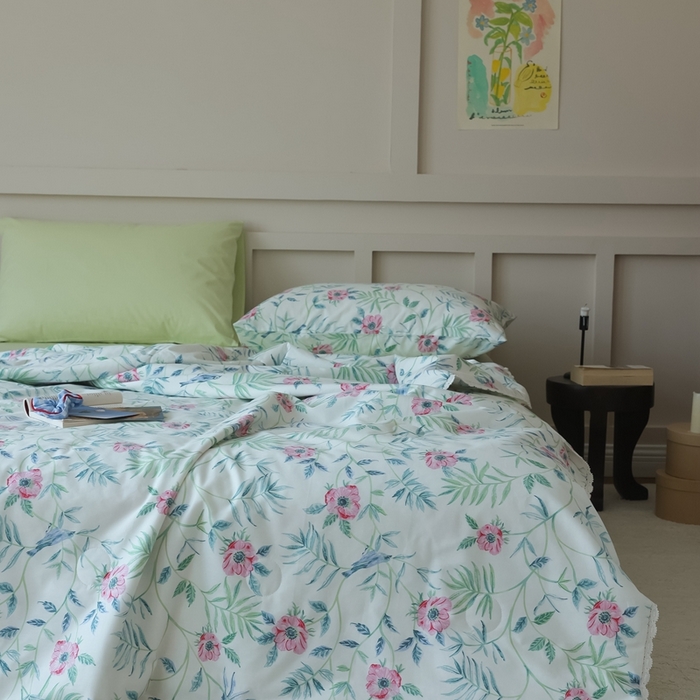 91家纺网 家纺一手货源 找家纺 （总）棉眠 2025新款纯棉花边夏被套件