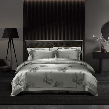 91家纺网 家纺一手货源 找家纺 赫本真丝馆  2025真丝重磅色织四件套 瑞娅花园