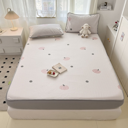 91家纺网 家纺一手货源 找家纺 新印象 2025新款凉感豆豆床笠软席小南瓜-粉色