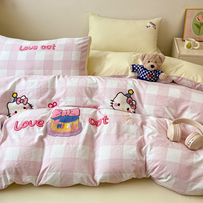 91家纺网 家纺一手货源 找家纺 （总）雨帆  2025新款卡通水洗棉毛巾绣四件套