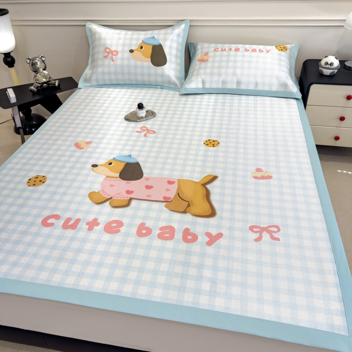 91家纺网 家纺一手货源 找家纺 （总）倾慕  2025新款数码大版时尚卡通风冰藤席