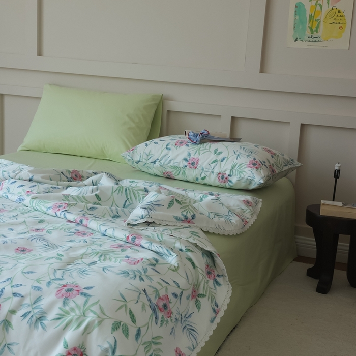 91家纺网 家纺一手货源 找家纺 （总）棉眠 2025新款纯棉花边夏被套件