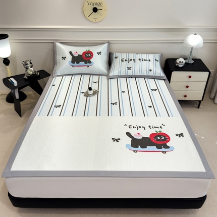 91家纺网 家纺一手货源 找家纺 （总）倾慕  2025新款数码大版时尚卡通风冰藤席