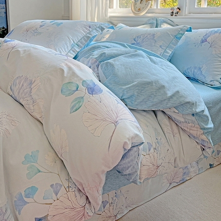 91家纺网 家纺一手货源 找家纺 （总）优选 2025新款直播新款100%全棉小清新印花四件套纯棉三件套（一字绣工艺款）学生三件套