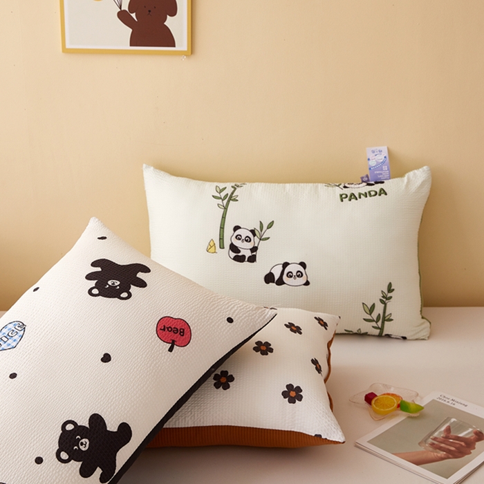 91家纺网 家纺一手货源 找家纺 （总）幸运草2025新款AB版棉泡泡可爱超柔舒适枕单人学生家用压不扁枕芯