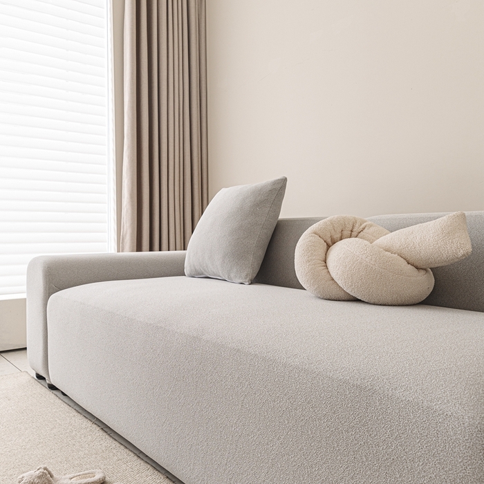 91家纺网 家纺一手货源 找家纺 沐沐家纺  2026新款素鸢沙发套 浅灰 三人(190-230cm)