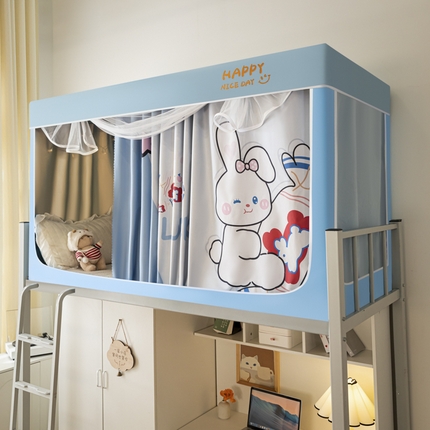 91家纺网 家纺一手货源 找家纺 （总）觅妮家纺 2025新款99%强遮光涂银涂层大版数码印花宿舍学生床帘蚊帐