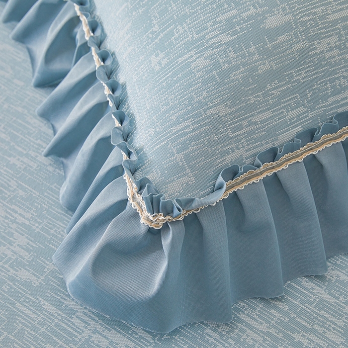 91家纺网 家纺一手货源 找家纺 （总）情恒家纺   2025新款提花PE海洋丝可脱卸床裙席三件套