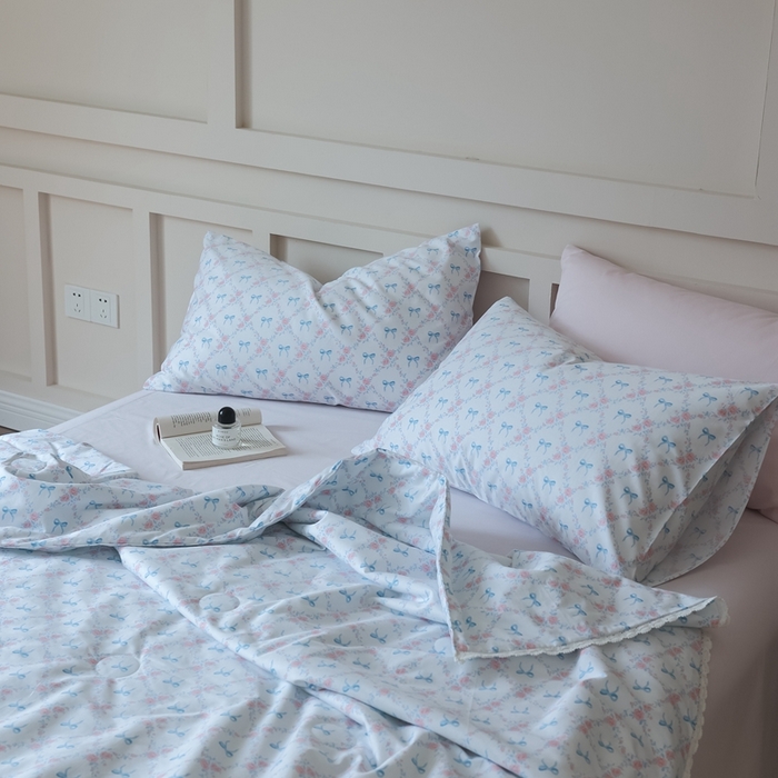 91家纺网 家纺一手货源 找家纺 棉眠 2025新款纯棉花边夏被套件 巴黎周末