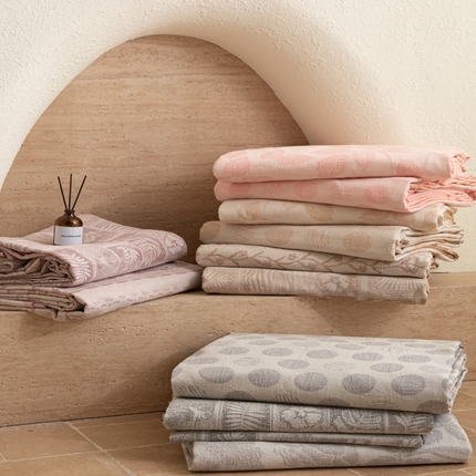 91家纺网 家纺一手货源 找家纺 拼社2025新款全棉色织水洗三层纱提花纯棉四件套全棉单被套【提供买家秀】叠拍图