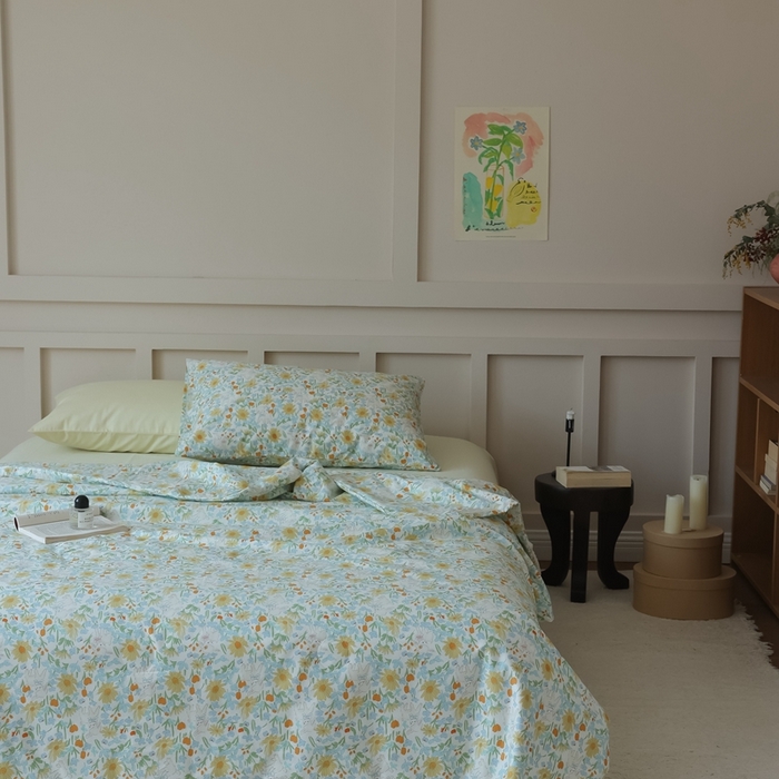 91家纺网 家纺一手货源 找家纺 棉眠 2025新款纯棉花边夏被套件 花间牧歌